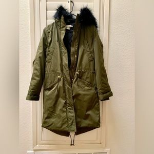 Knee-Length Hooded Winter Coat